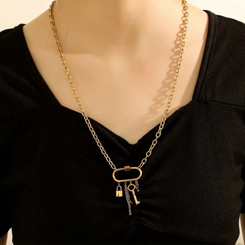 Lock & Key Stainless Steel Necklace