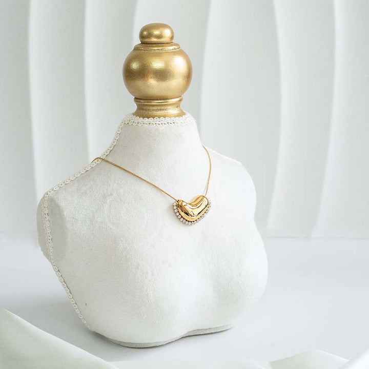 Delicate Heart CZ Stainless Steel Necklace