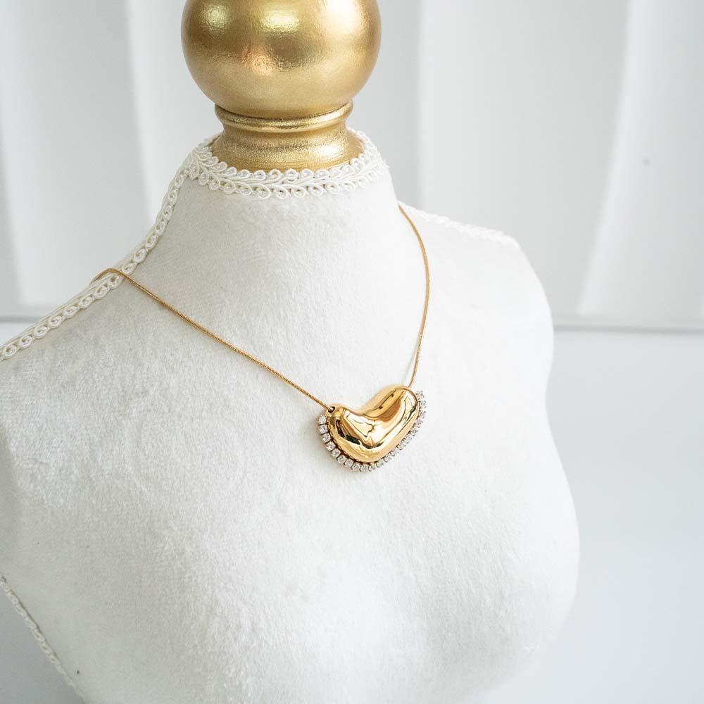 Delicate Heart CZ Stainless Steel Necklace