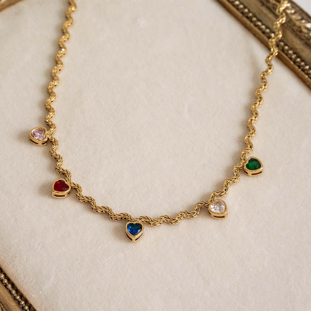 Heart Charm Stainless Steel Necklace