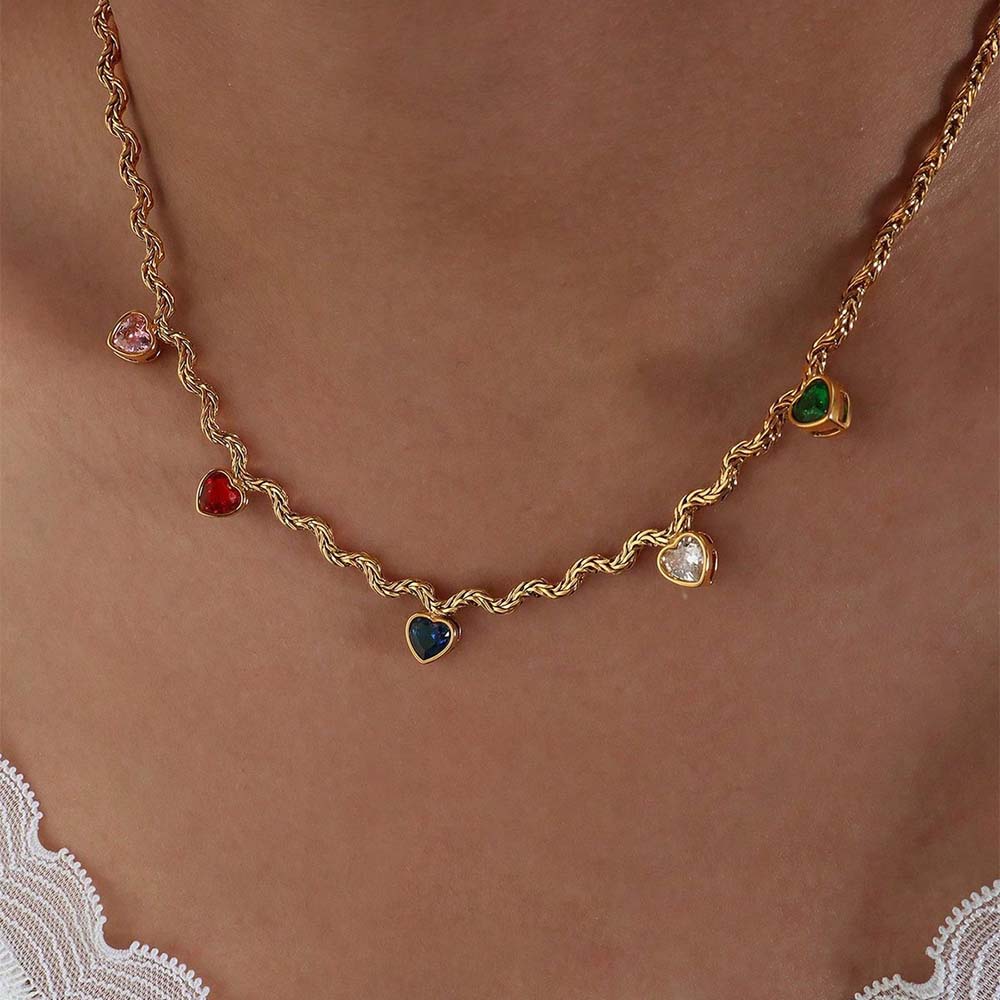 Heart Charm Stainless Steel Necklace