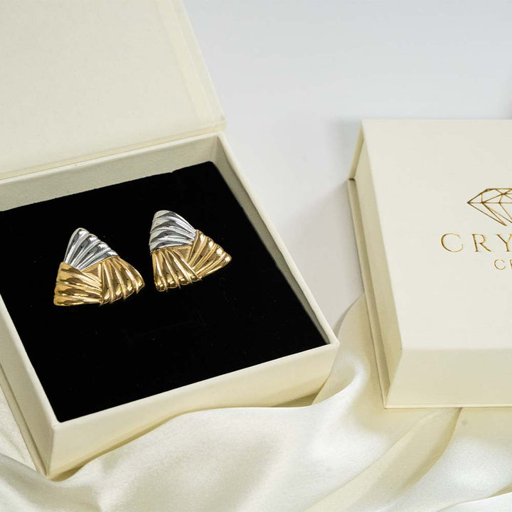 Textured Triangle Stainless Steel Earring