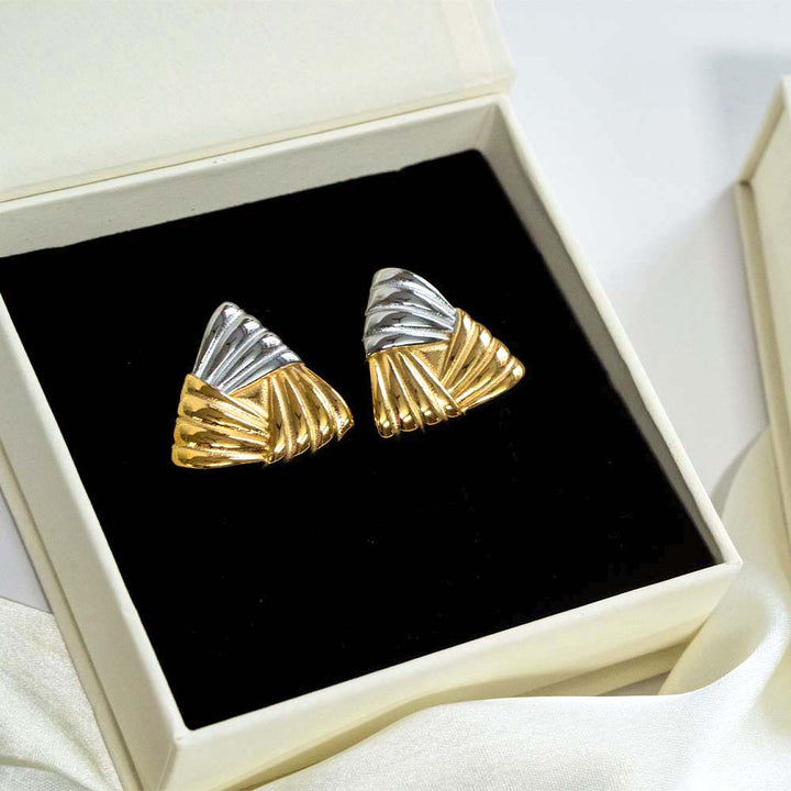 Textured Triangle Stainless Steel Earring