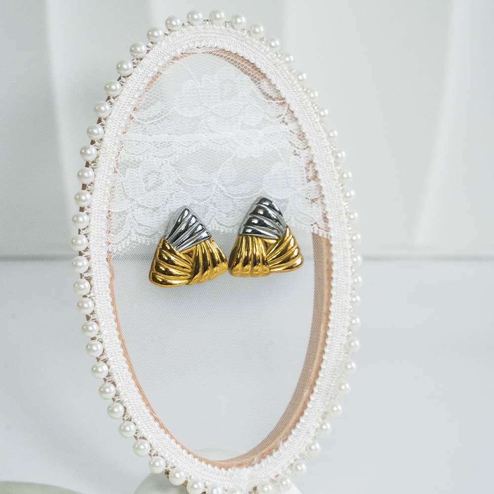 Textured Triangle Stainless Steel Earring