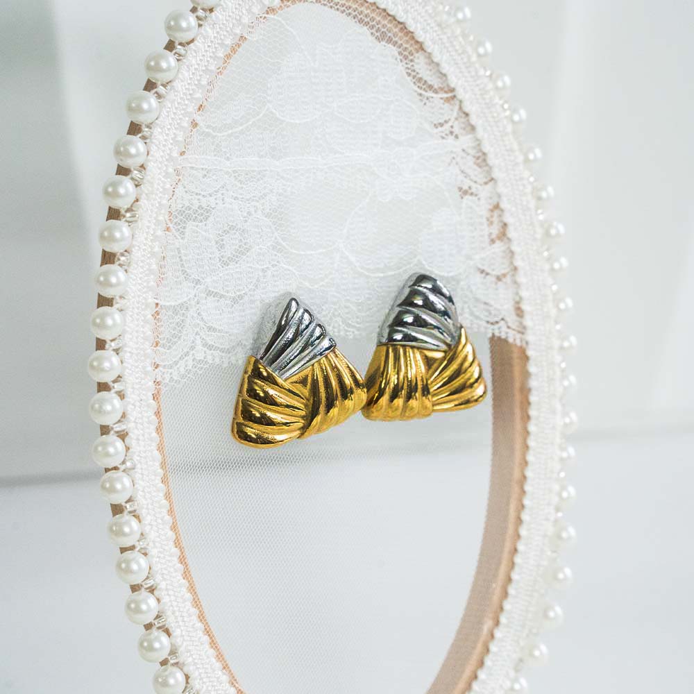 Textured Triangle Stainless Steel Earring