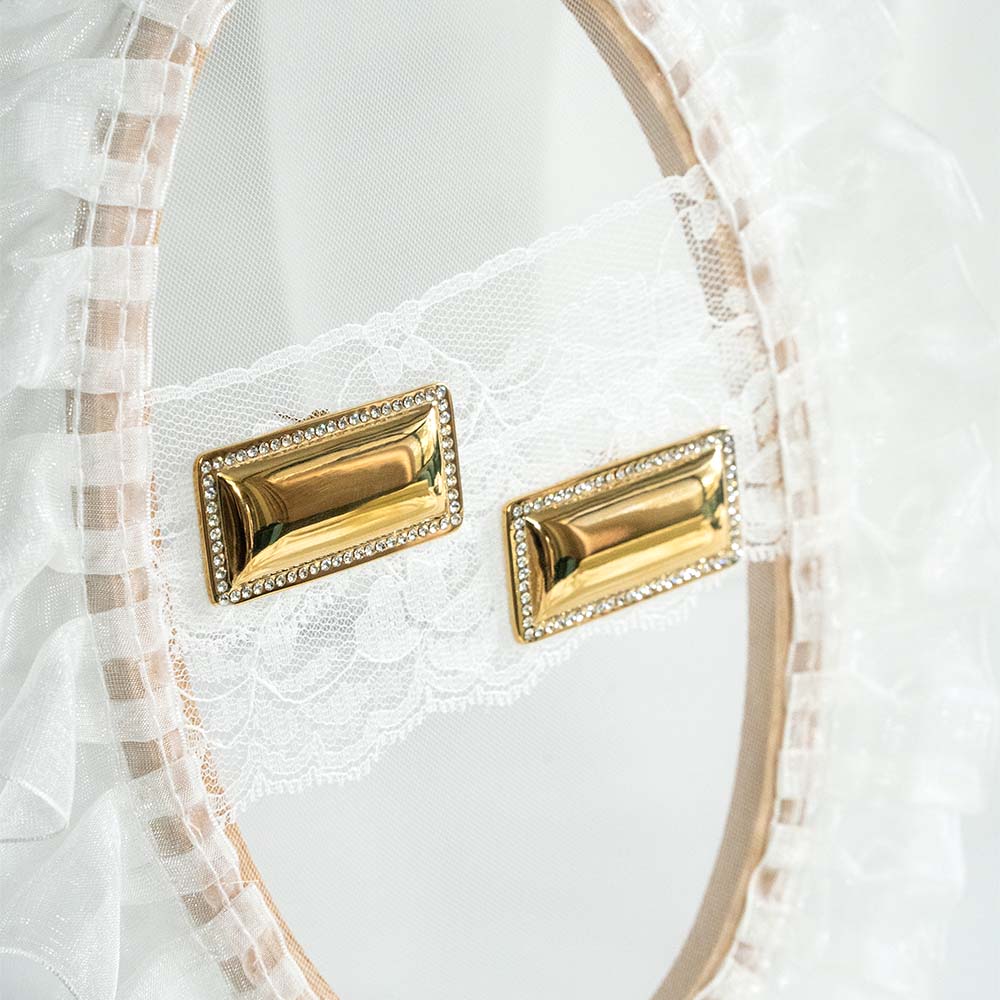 Bold Block Stainless Steel Earring