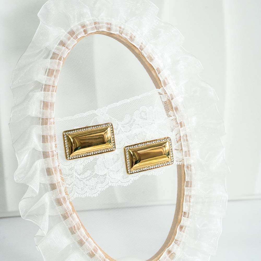 Bold Block Stainless Steel Earring