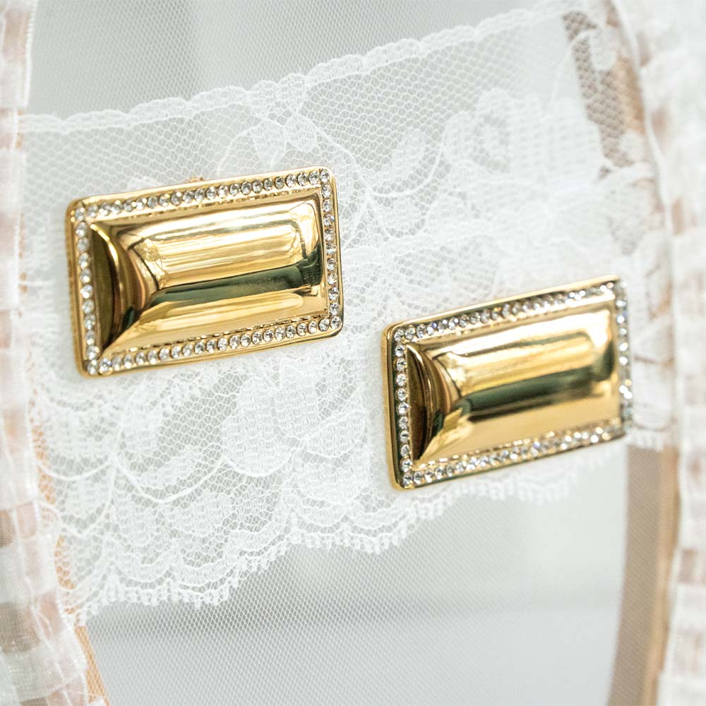 Bold Block Stainless Steel Earring