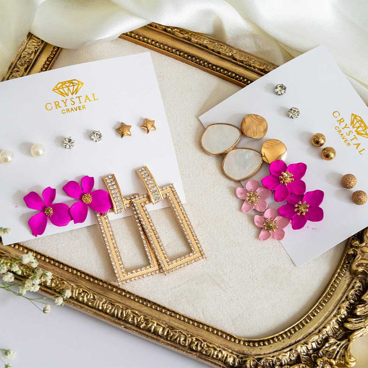 Blush Pink Earring Set Of 5