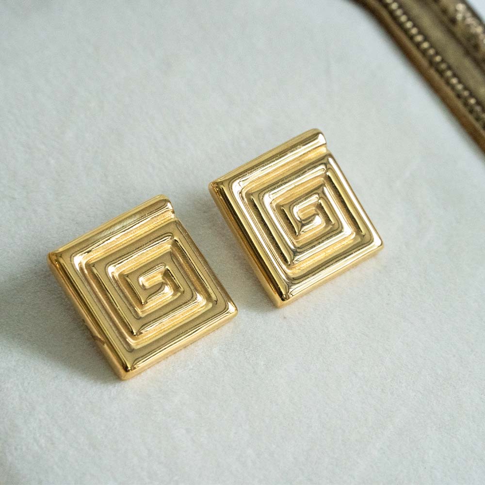 Chunky Spiral Stud Stainless Steel Earring