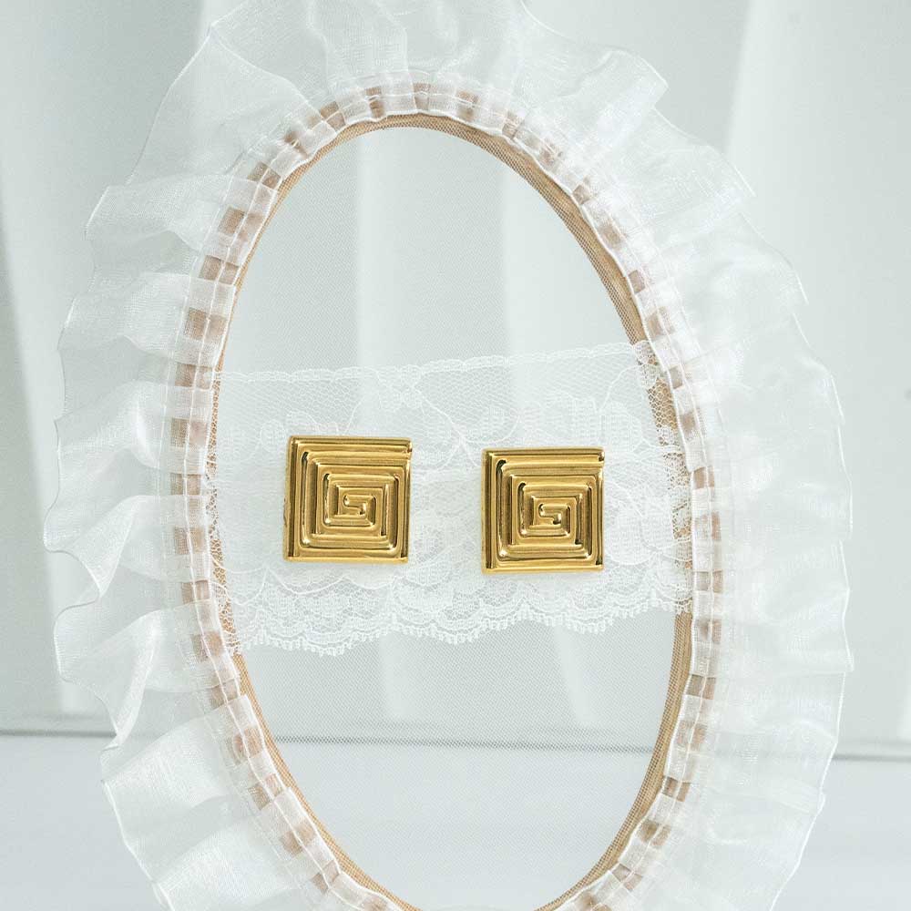 Chunky Spiral Stud Stainless Steel Earring