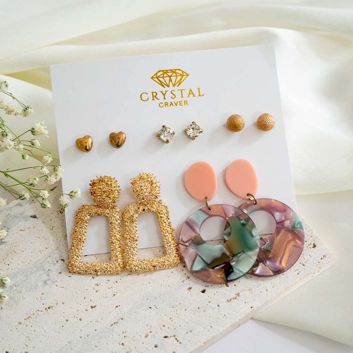 Cleopatra 5 Pair Earring Set