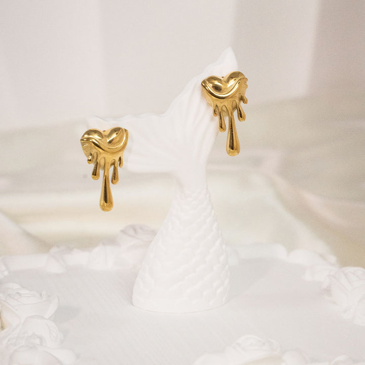 Melting Heart Stainless Steel Earring