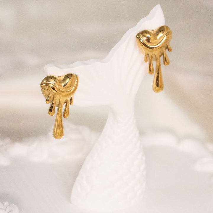 Melting Heart Stainless Steel Earring