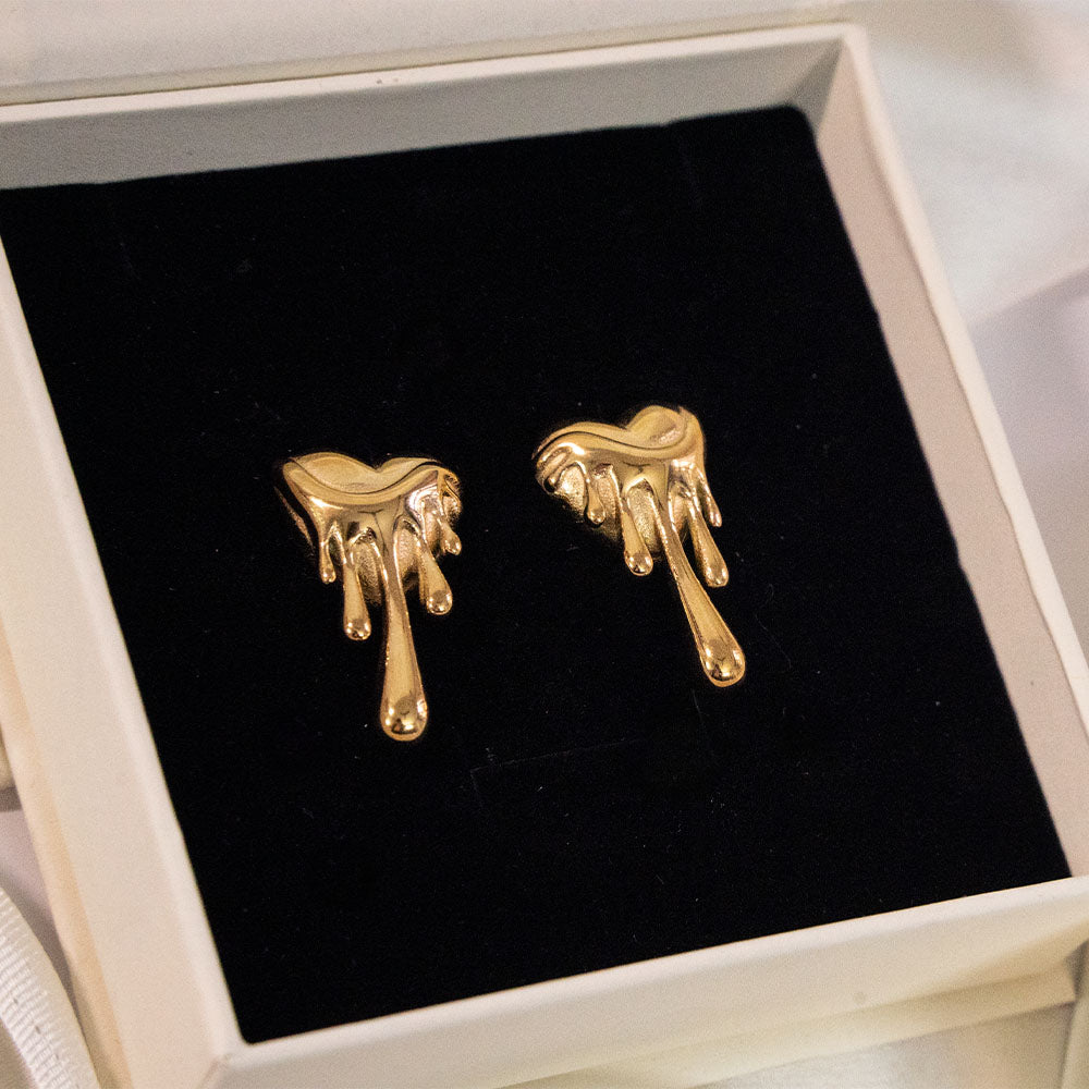 Melting Heart Stainless Steel Earring