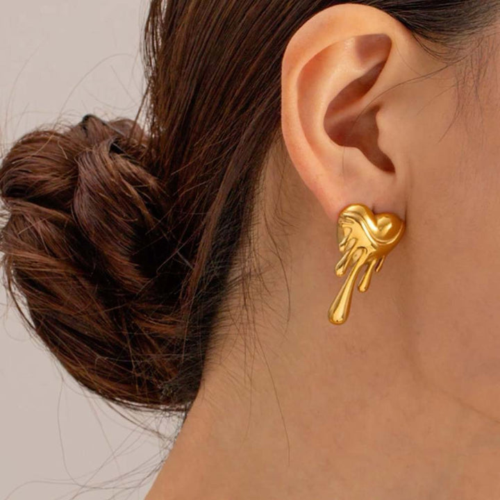 Melting Heart Stainless Steel Earring