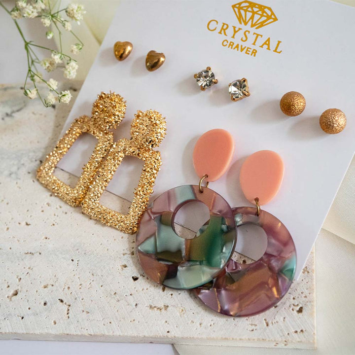 Cleopatra 5 Pair Earring Set