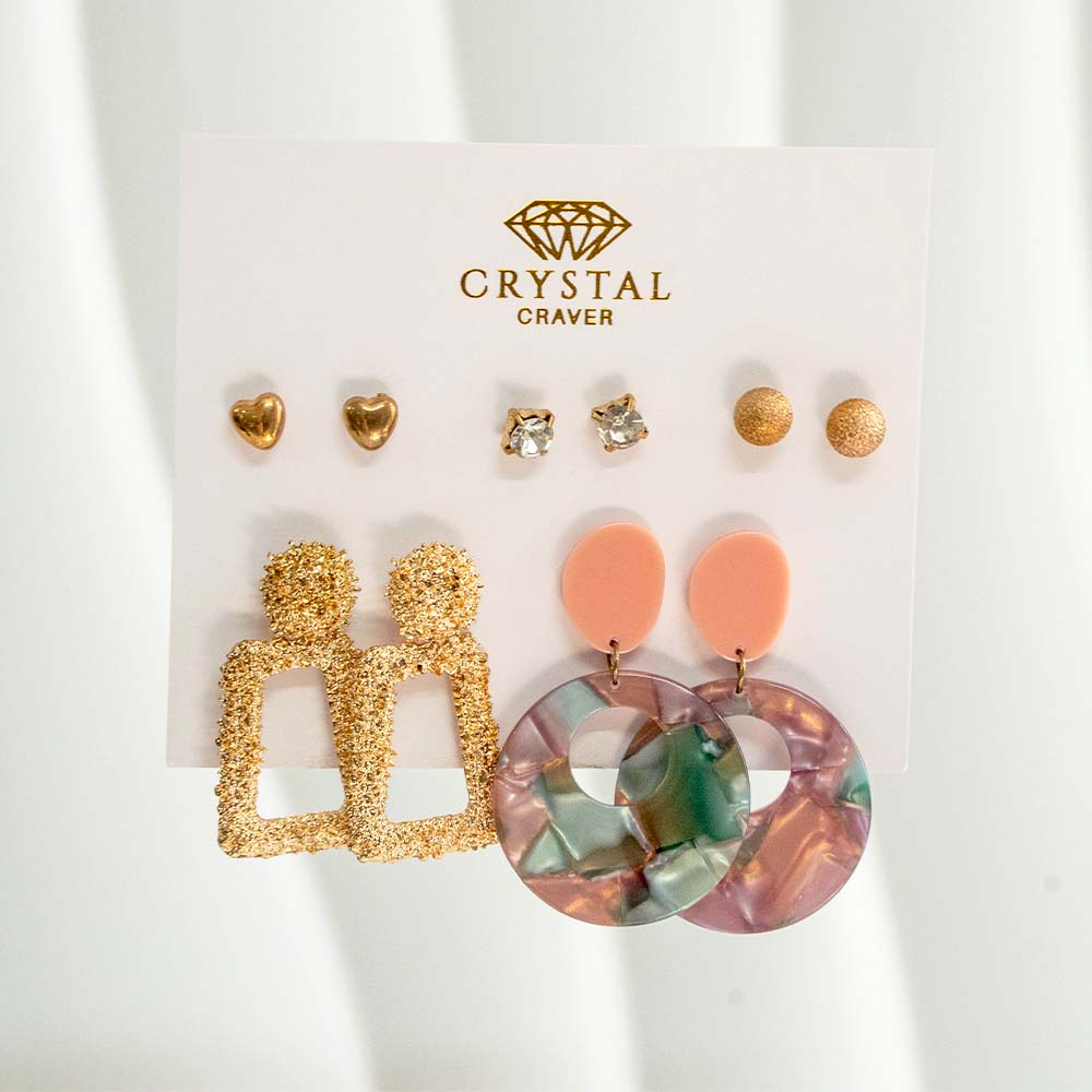Cleopatra 5 Pair Earring Set