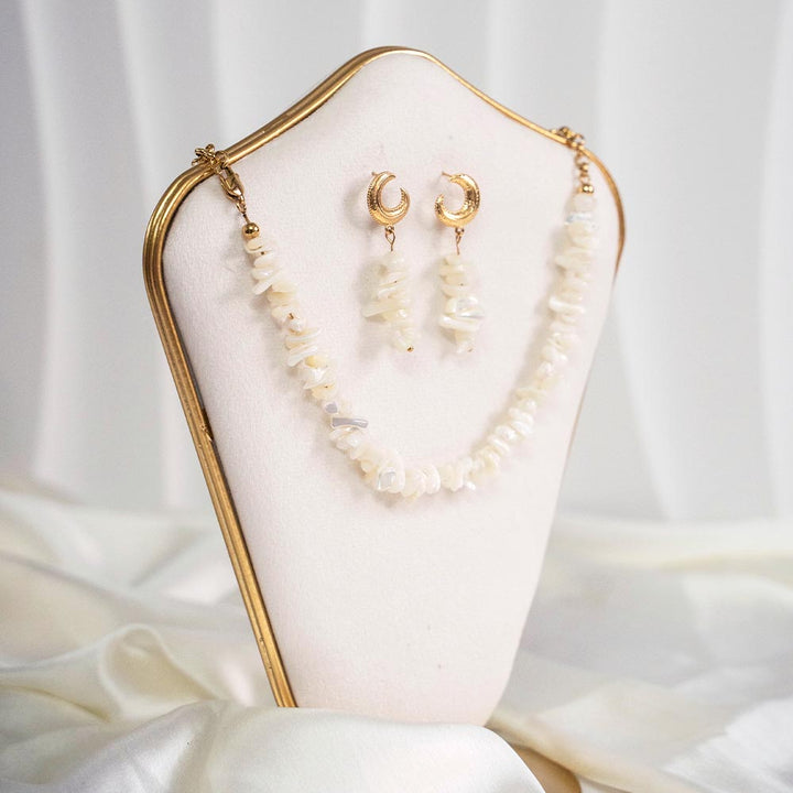 Shell Crescent Necklace & Earring Combo