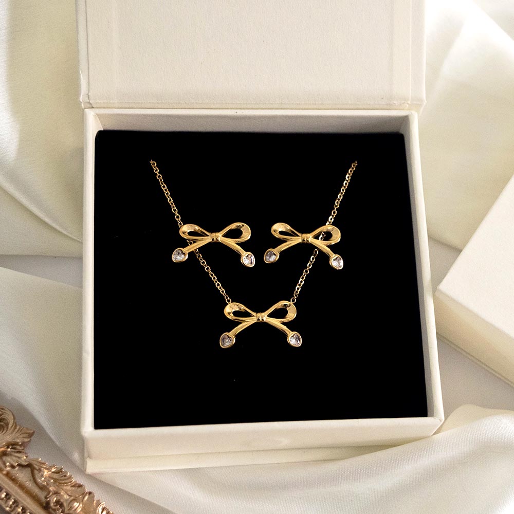 Whimsical Bow Necklace Set Combo