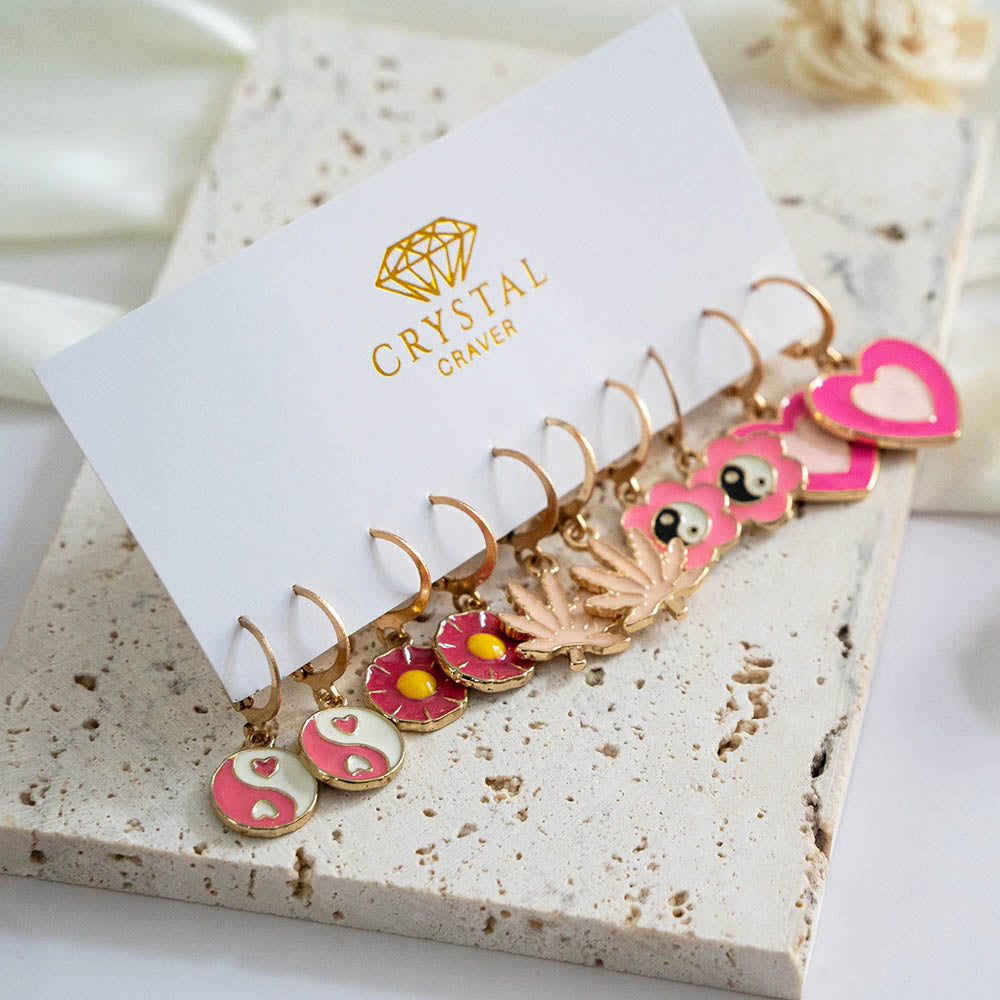 Charm Jewel Earring Set Of 5