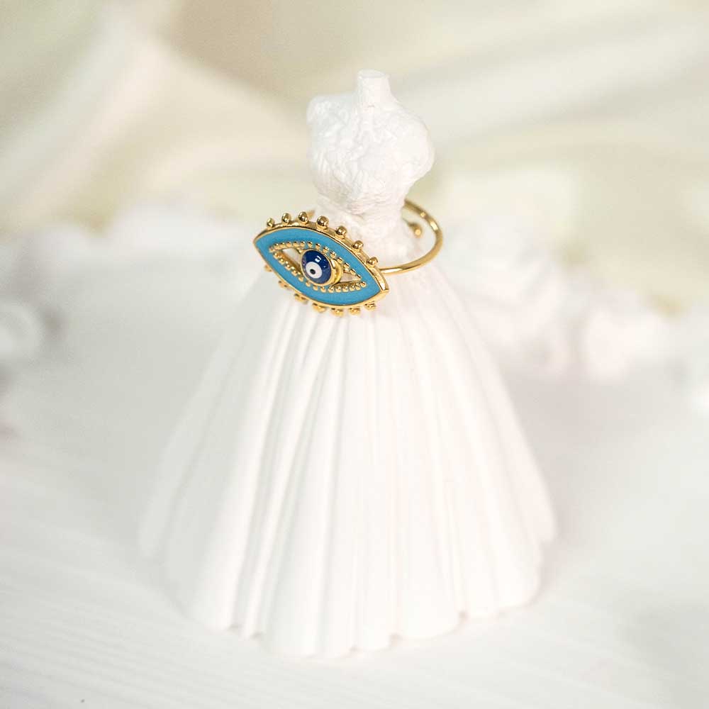 Dainty Evil Eye Stainless Steel Rings