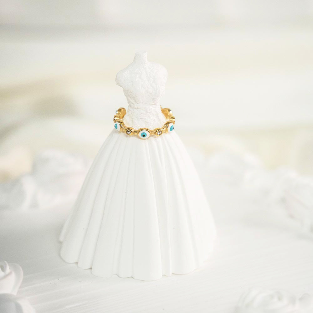 Dainty Evil Eye Stainless Steel Rings