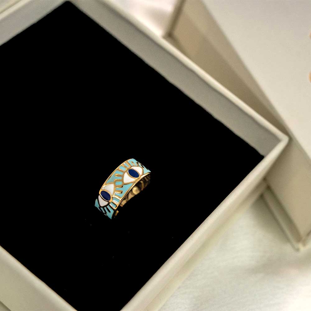 Dainty Evil Eye Stainless Steel Rings