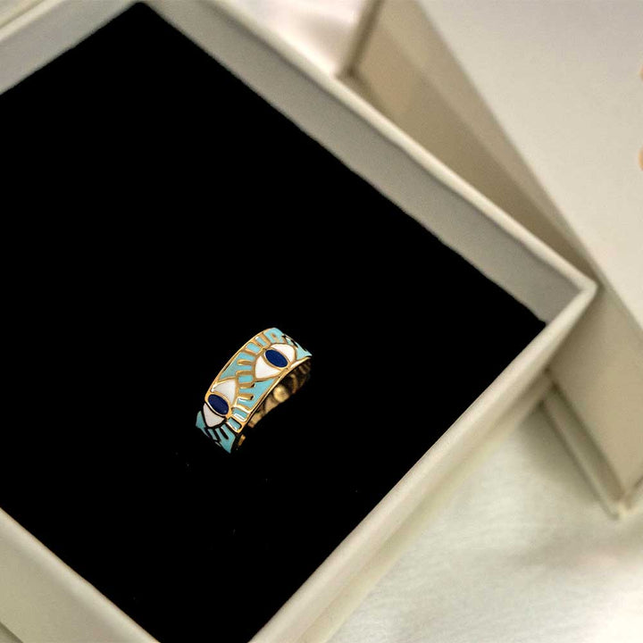 Dainty Evil Eye Stainless Steel Rings