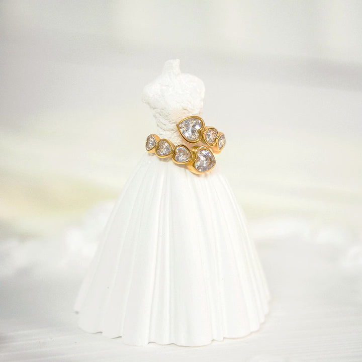 Shimmer Heart Stainless Steel Ring