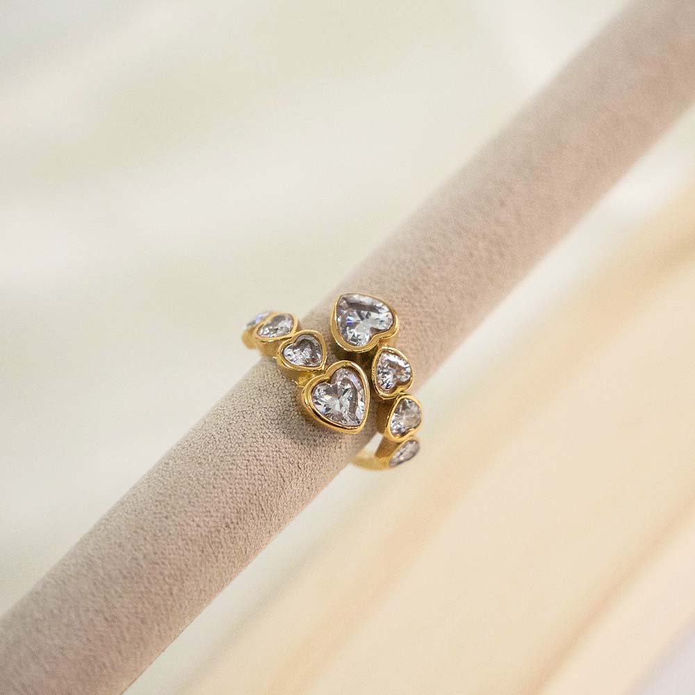 Shimmer Heart Stainless Steel Ring