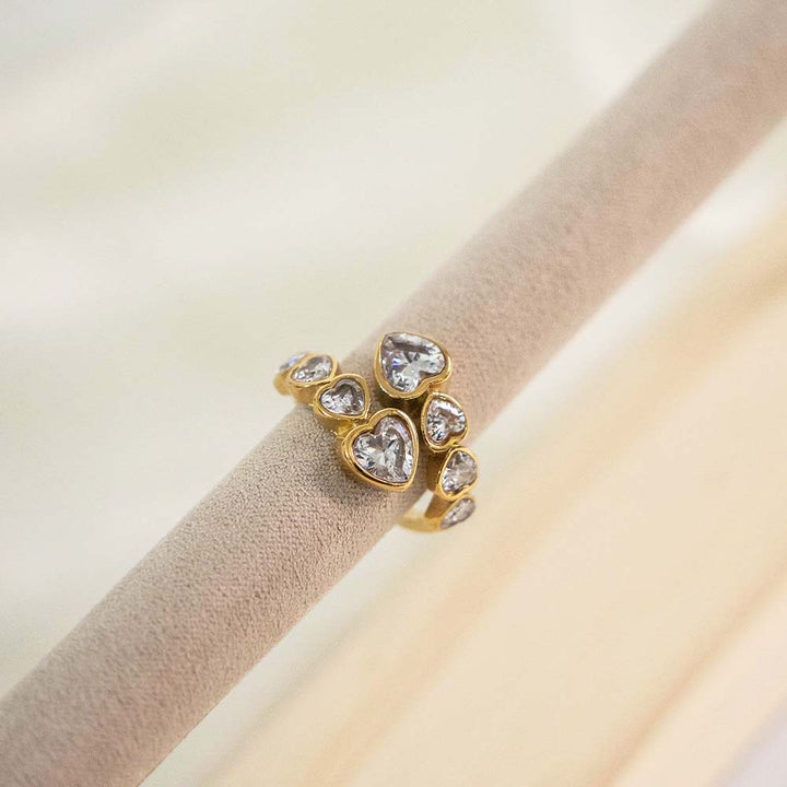 Shimmer Heart Stainless Steel Ring