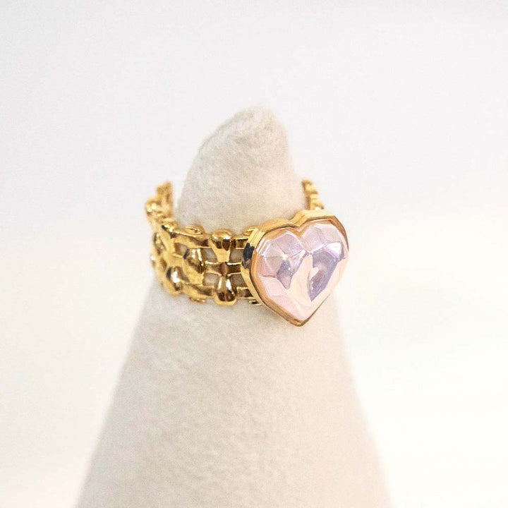 Flamingo Heart Stainless Steel Ring