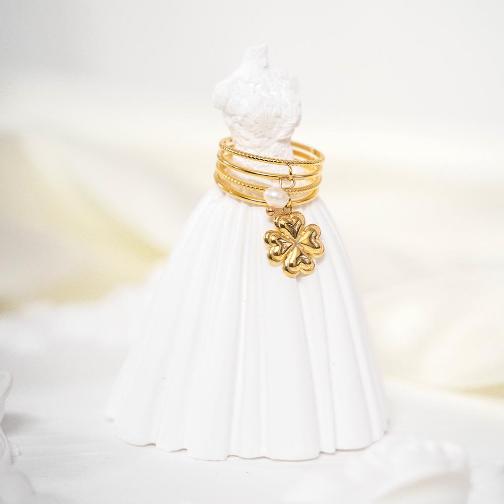 Layered Charm Stainless Steel Rings