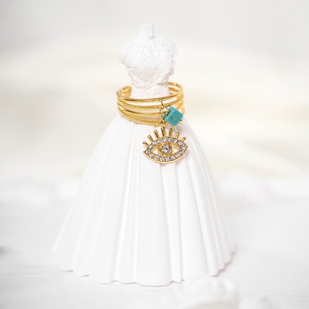 Layered Charm Stainless Steel Rings