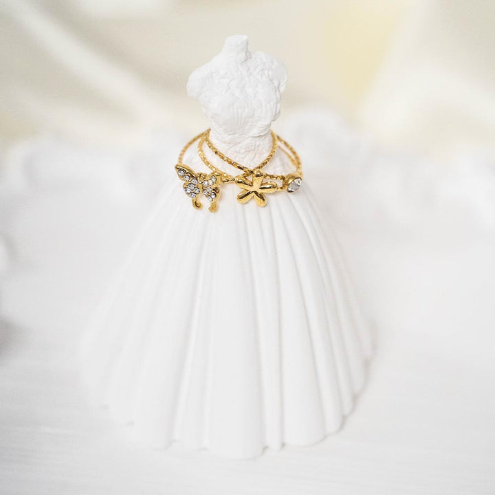 Delicate Stainless Steel Ring Set