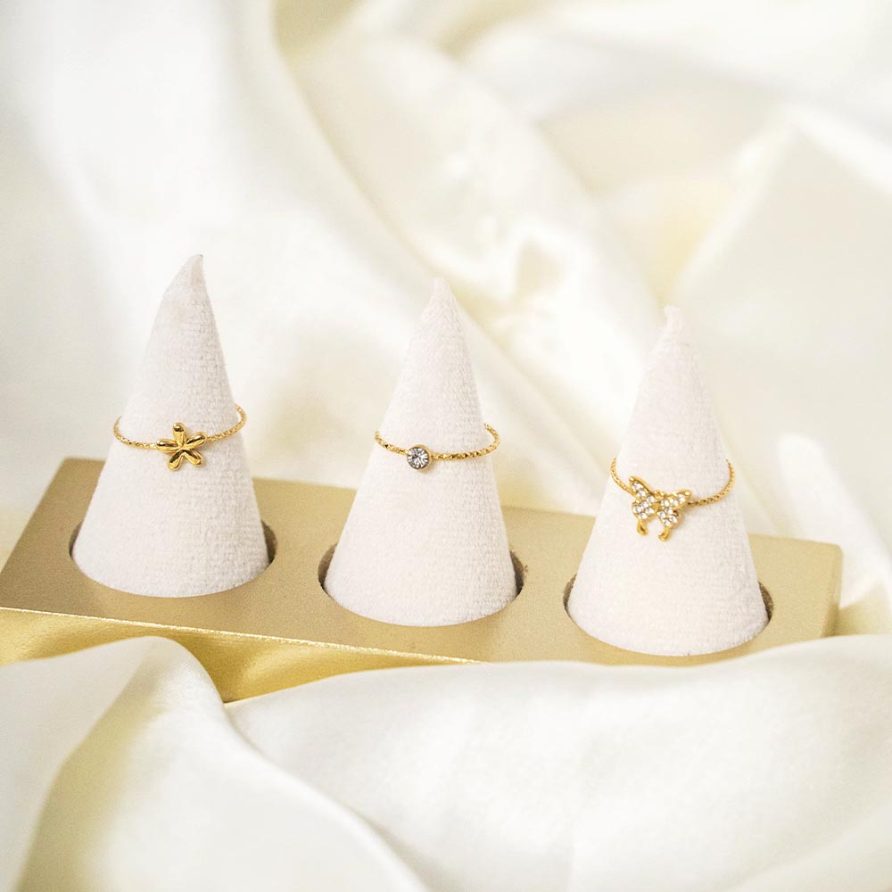 Delicate Stainless Steel Ring Set