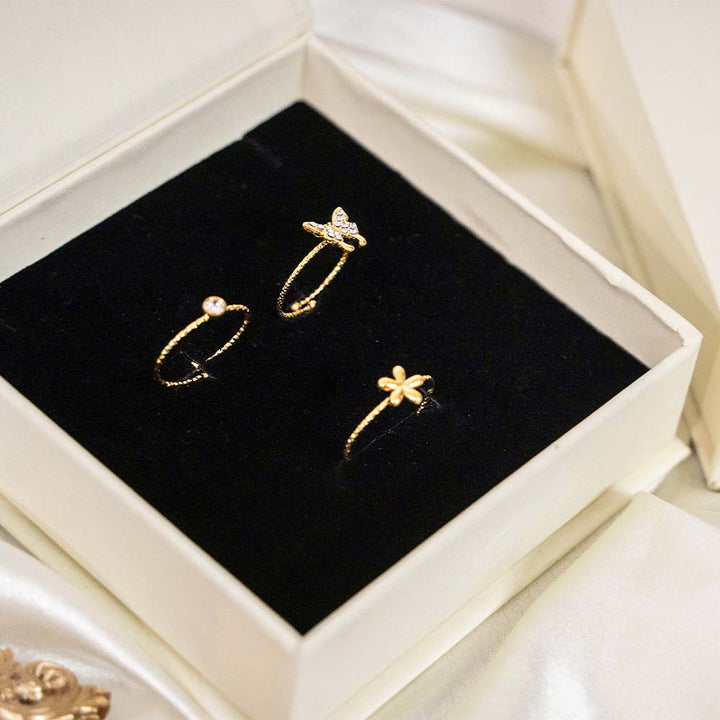 Delicate Stainless Steel Ring Set