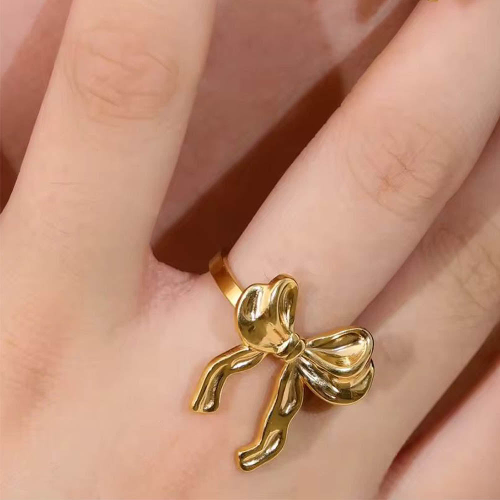 Chunky Bow Stainless Steel Ring