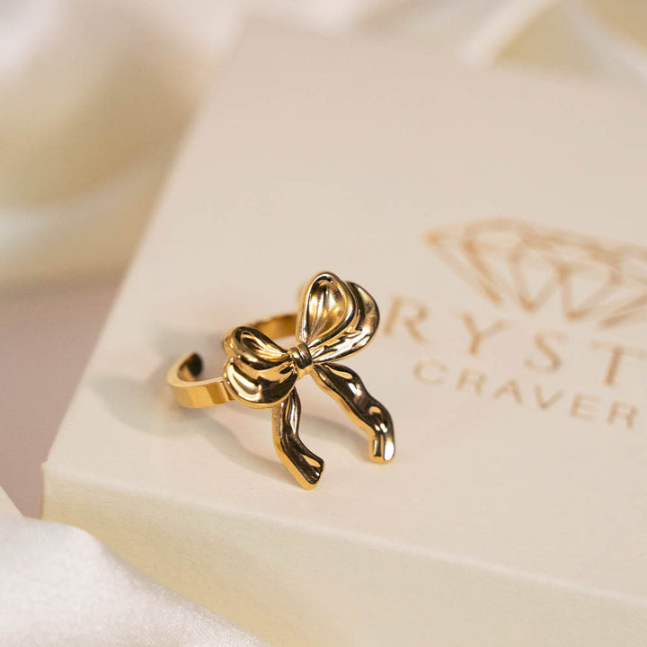 Chunky Bow Stainless Steel Ring
