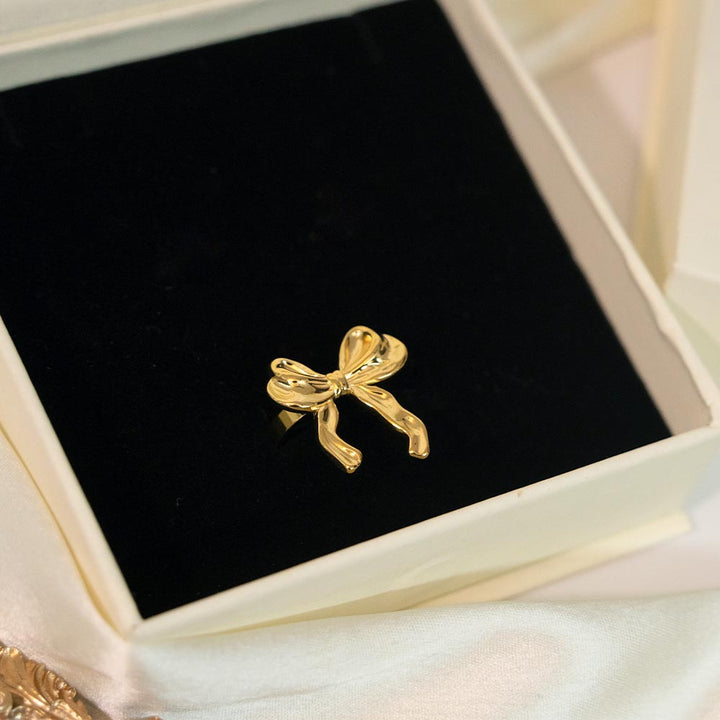 Chunky Bow Stainless Steel Ring