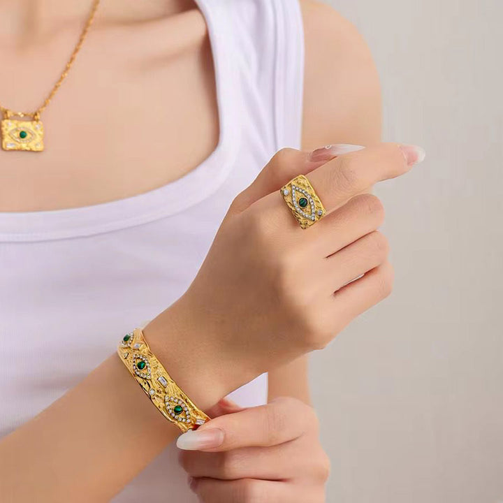 Evil Eye Stainless Steel Bangle