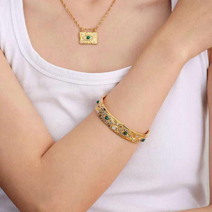 Evil Eye Stainless Steel Bangle