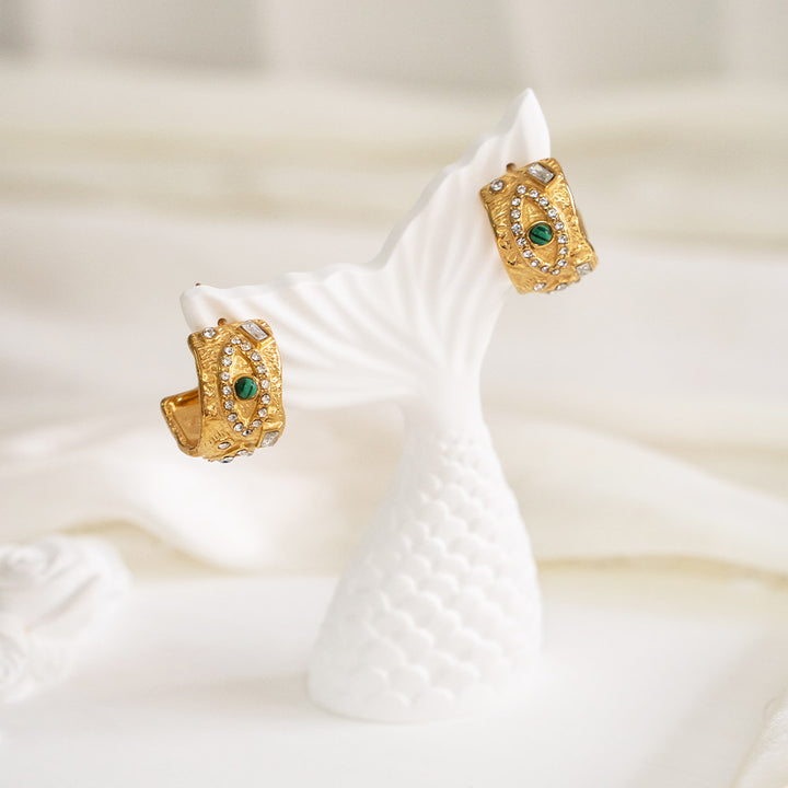 Evil Eye Stainless Steel Hoop Earring