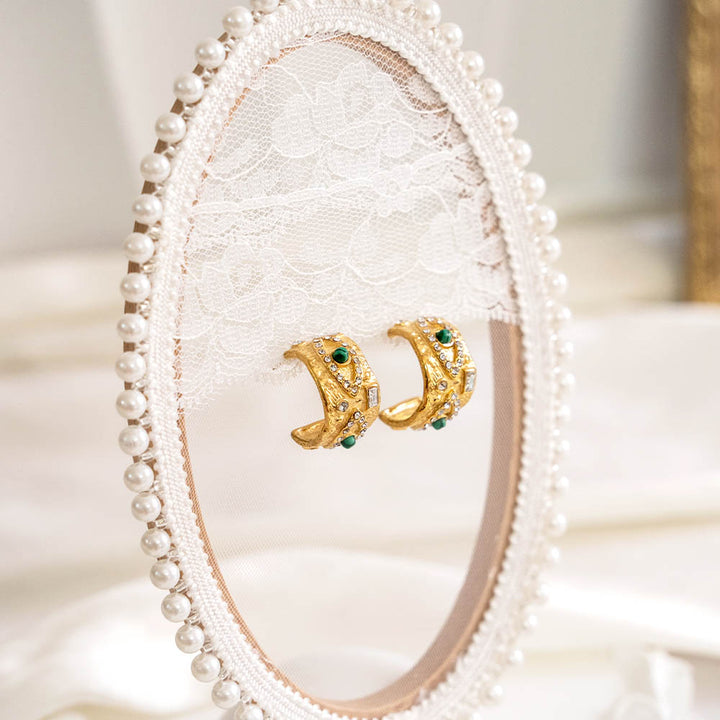 Evil Eye Stainless Steel Hoop Earring