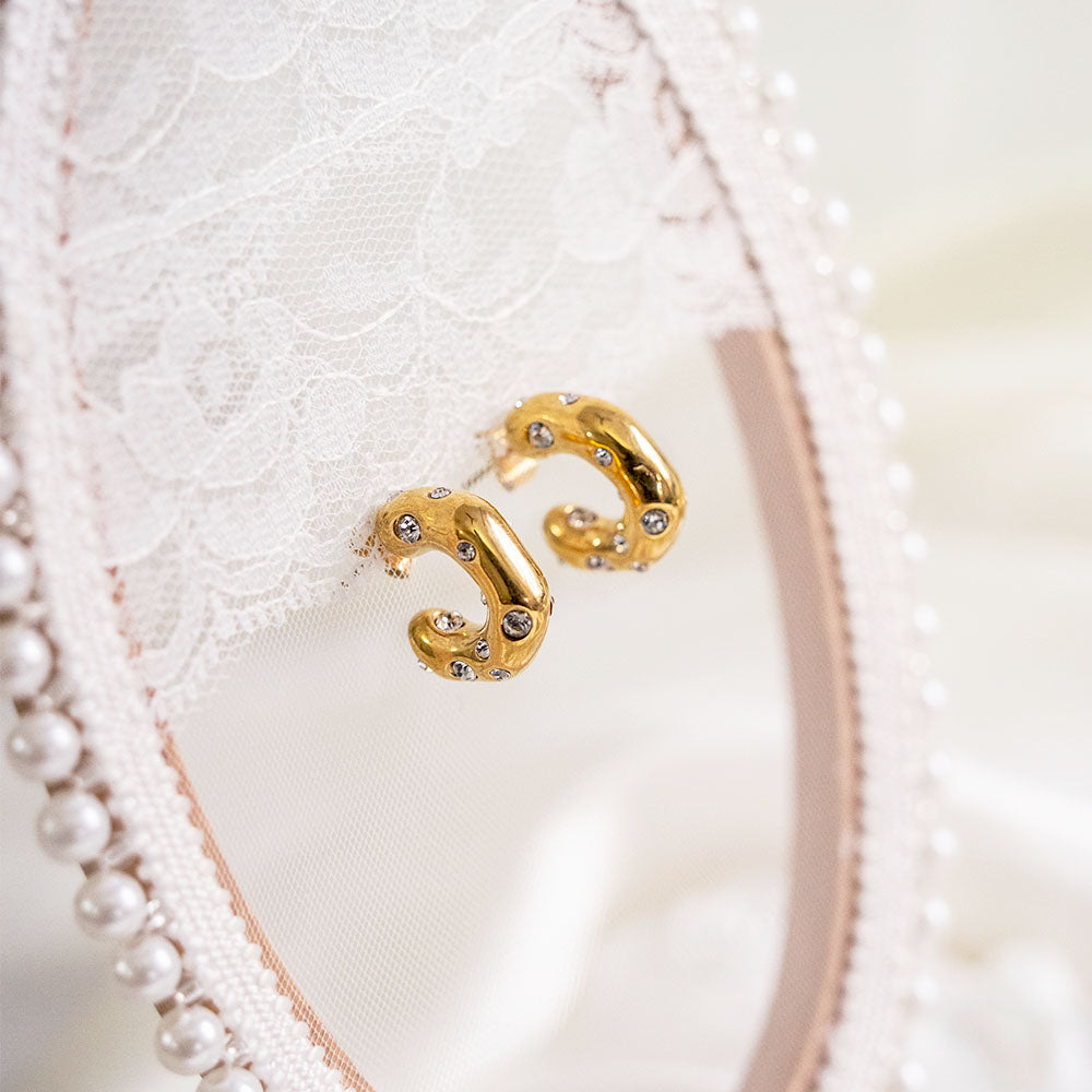 Zircon Hoops Stainless Steel Earring