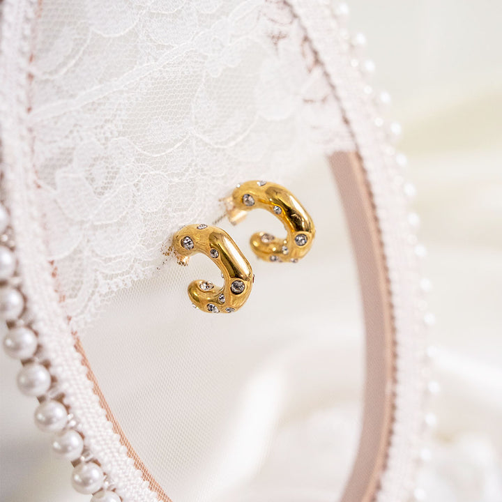 Zircon Hoops Stainless Steel Earring