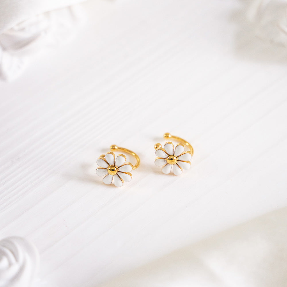 Daisy Ear Cuff Stainless Steel Earring (2 Pcs)