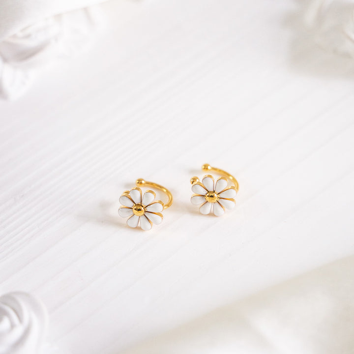 Daisy Ear Cuff Stainless Steel Earring (2 Pcs)