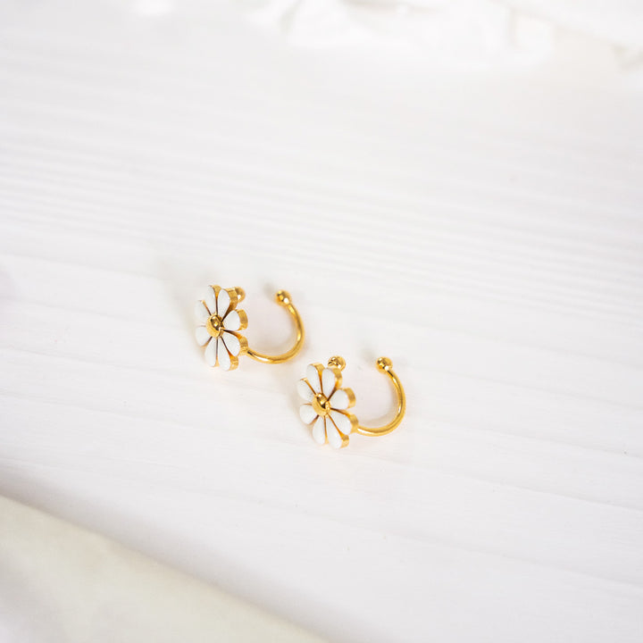 Daisy Ear Cuff Stainless Steel Earring (2 Pcs)